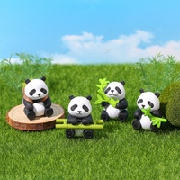 Statue de panda en résine de bambou, décoration de chambre kawaii DIY, accessoires de décoration de mini-jardin féerique, cadeau d'anniversaire moderne pour enfants