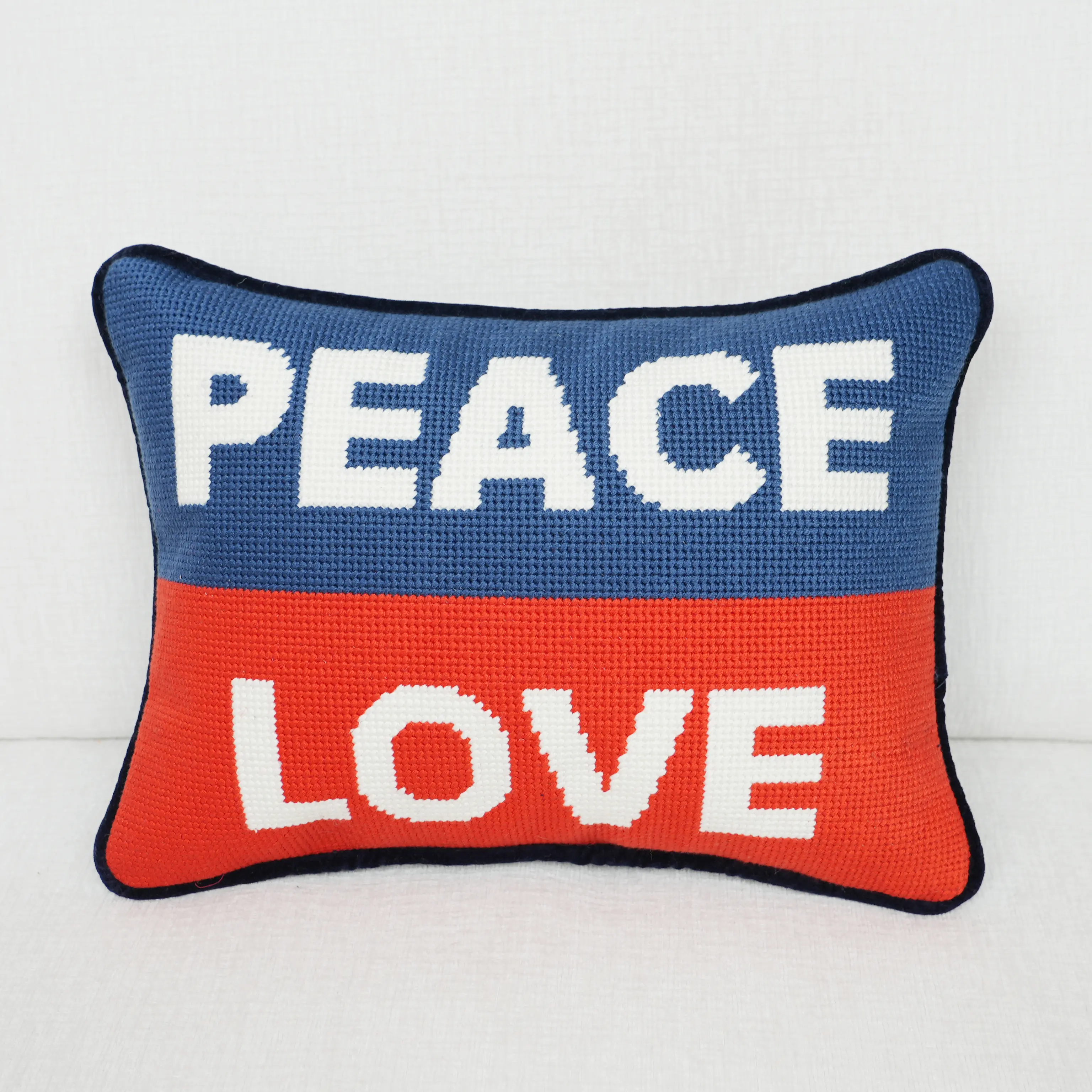 Customized 100% Filled With Peace Loving Letters Handmade Home Decoration Sofa Needlepoint Pillow