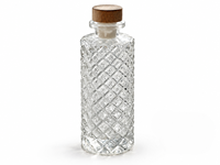Bofanghong Bouteille diffuseur de parfum en verre transparent gaufré 160 ml, motif rayé vertical, bouteille d'arôme vide avec bouchon en liège