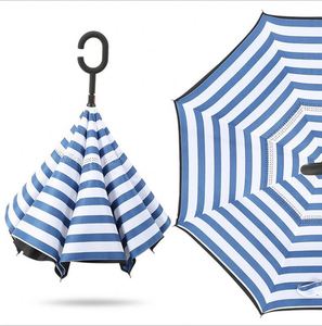 Wholesale Semi Automatic Car Outdoor Double Layer Folding Reverse Inverted <b>Umbrella</b> With C Handle - Product Image 5