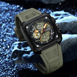 CURREN 8461 <span class=keywords><strong>Orologi</strong></span> da Polso da <span class=keywords><strong>Uomo</strong></span> Orologio al Quarzo di Lusso Quadrato Originale Impermeabile Luminoso Cronografo per <span class=keywords><strong>Uomo</strong></span> Relogio - Product Image 3