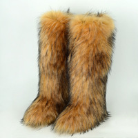 Bottes de neige pour femmes en fausse fourrure longue et moelleuse, à plateforme mi-mollet, antidérapantes, chaudes, respirantes, avec semelle EVA, pour toutes les saisons, intérieur et extérieur