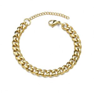 สร้อยข้อมือสแตนเลสสตีลเคลือบ PVD สีทองแบบ Curb Chain ขนาด 3.5 มม.-9 มม. หลายขนาด |   เครื่องประดับฮิปฮอปไมอามีลิงค์ - Product Image 4