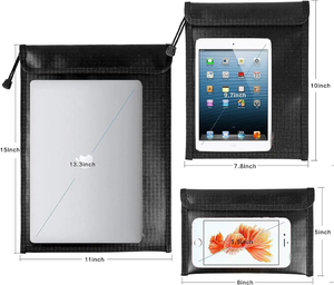 防水シーリングガラスファイバー耐火ポーチ,高温耐性ポータブル大容量ドキュメントバッグ - Product Image 5