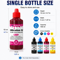 Encre de sublimation en bouteille de 100 ml compatible avec l'imprimante jet d'encre Epson pour le transfert thermique sur l'impression de tissus en polyester
