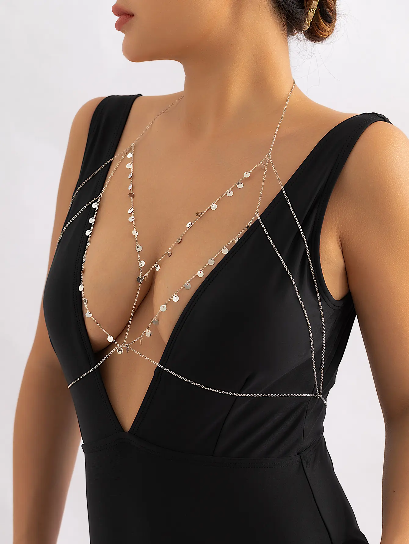 2024 New Sexy Chain Fringe Bikini Breast Chain 18K Gold Gold Plated Brass Women Body Jewelry Punk Style Alloy Party Wedding Gift
