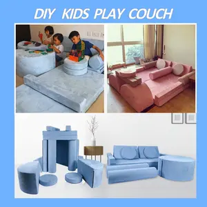 Accessoires canapé-lit nouveau design structure imitation daim mousse modulaire canapé de jeu pour enfants