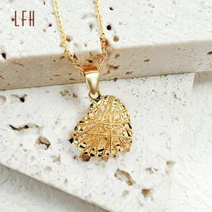 LFH 18k Real amarelo Ouro Colar Genuíno Coração Colar 1 8k Ouro genuíno clavícula Colar Pingente de Ouro Sólido Jóias