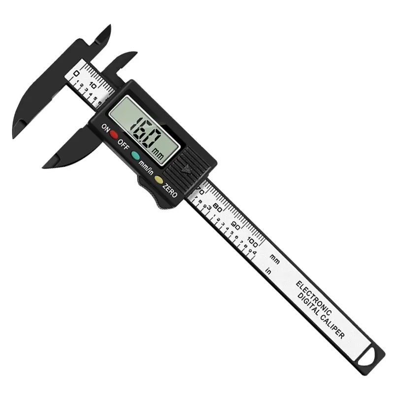 Paquímetro, vernier digital paquímetro 0-150mm 6-polegada lcd eletrônico fibra de carbono alímetro micrômetro ferramenta de medição