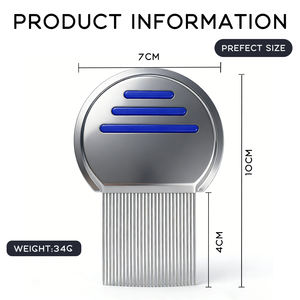 Peigne anti-<span class=keywords><strong>poux</strong></span> et anti-puces en acier inoxydable durable, portable, facile à utiliser, simple pour chats et chiens - Product Image 2