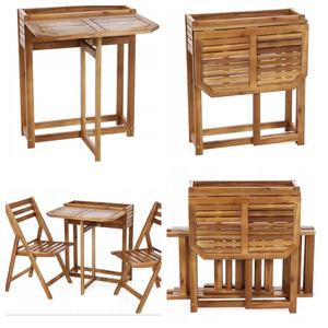 Ensemble <span class=keywords><strong>de</strong></span> <span class=keywords><strong>table</strong></span> pliante parfait pour la terrasse, le balcon et le <span class=keywords><strong>jardin</strong></span>, ensemble <span class=keywords><strong>de</strong></span> mobilier d'extérieur <span class=keywords><strong>en</strong></span> <span class=keywords><strong>bois</strong></span> pour <span class=keywords><strong>2</strong></span> <span class=keywords><strong>personnes</strong></span>, <span class=keywords><strong>2</strong></span> chaises et 1 <span class=keywords><strong>table</strong></span> avec pot - Product Image 3