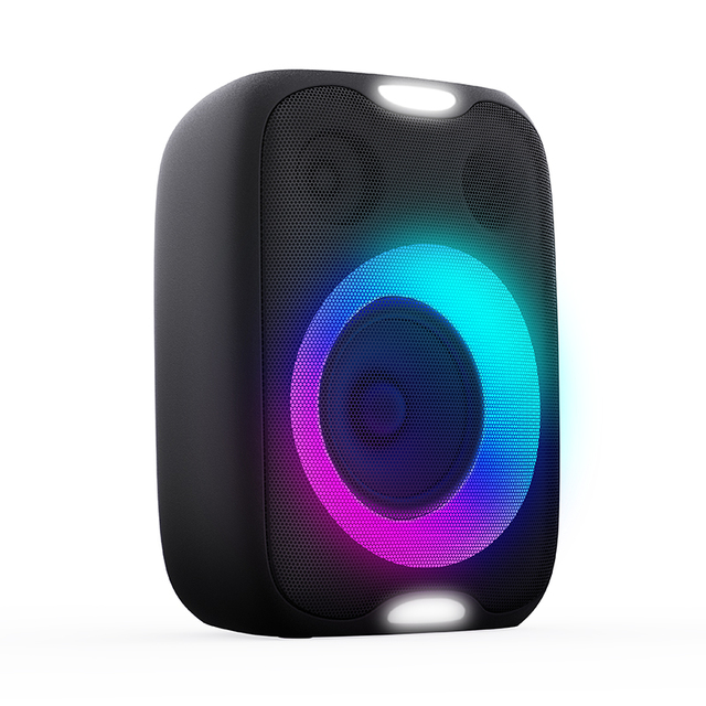 40W PA Party Speaker with Handle Home Use Built-in Battery Woofer Microphone Guitar USB Connection
