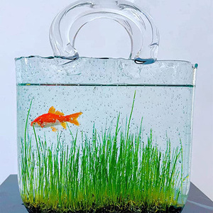 <span class=keywords><strong>Vase</strong></span> à main en verre soufflé transparent avec poignées pour arrangements floraux à la maison ou au <span class=keywords><strong>jardin</strong></span>, nouveau design floral - Product Image 4
