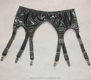 Nouvelle ceinture de jarretière noire sexy en similicuir avec clips métalliques, style gothique, lingerie sexy, crochet en Y, fétiche <span class=keywords><strong>latex</strong></span> - Product Image 4