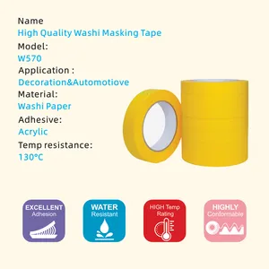Hoge Kwaliteit Auto Japanse Washi Afplakband Auto Schilderen Gouden Band Schilder Rijstpapier Tape