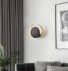 Modern Luxury Hotel <b>Bedside</b> <b>Lamp</b> Light New Design Bathroom Wall <b>Lamp</b> with <b>Gold</b> Black Metal Crystal UL Certified LED Light Source - Product Image 3