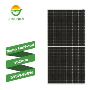 Jingsun painéis solares, alta eficiência, 210mm, 120 células, 595-620w, tampa preta, à prova d' água, quadro de caixa, painéis solares