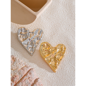 JINYOU 4649 Broche de Acero Inoxidable con Forma de Corazón Irregular, Broche Impermeable de Oro de 18K para <span class=keywords><strong>Ropa</strong></span> de <span class=keywords><strong>Mujer</strong></span>, Accesorios de Moda - Product Image 2
