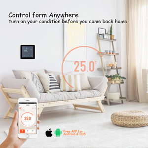 Tuya Wifi Lập Trình Nhiệt Thông Minh Kỹ thuật số cuộn dây quạt phòng fcu RS485 màn hình cảm ứng nhiệt - Product Image 5