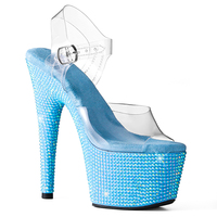 Sandales à plateforme transparentes en PVC à bout ouvert, talon aiguille de 17 cm, dessus transparent, chaussures de danse pour femmes, accessoires de clubbing, fournisseur d'usine