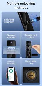 दृश्य स्क्रीन वीडियो कॉलिंग फिंगरप्रिंट कोड कार्ड संगत एल्यूमीनियम स्टील पीतल का दरवाजा - Product Image 3