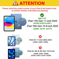 Protection d'écran pour iPad A16 2025 11e/10e génération 2022 (11 pouces/10,9 pouces) Film en verre trempé - Clair +++ Haute qualité