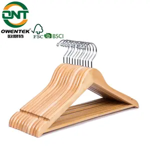 Factory Direct Hot Sale Flache Hand Günstige Holz Kleidung Top Kleiderbügel Holz für Kleidung