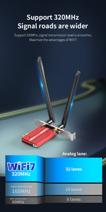 COMFAST WiFi 7 беспроводной адаптер Pcie Bluetooth 5,4 802.11be RGB light BE200 сетевая карта трехдиапазонный - Product Image 3