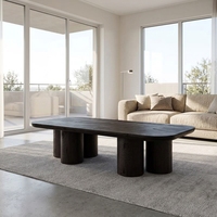 Table ronde moderne en bois pour café et thé/salle à manger, meubles de salon avec structure en acier, facile à nettoyer