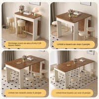 Rechteckiger Esstisch aus massivem Holz für 10 walnuss farbene Teleskop klapp designs für kleine Wohnungen und Wohnzimmer