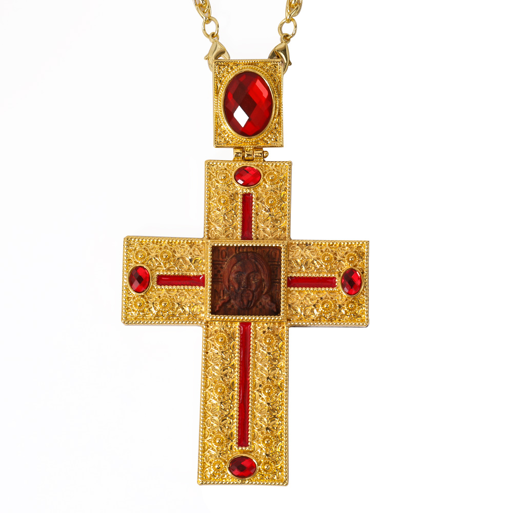 Gold Plated Orthodox Cross Necklace With Pendant & Chain - Oem