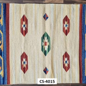 Tapis moderne en coton fait main, lavable en machine, écologique, multicolore, avec dos réversible pour la décoration de la maison et des voyages - Product Image 2