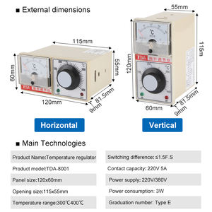 TDA-8001 इलेक्ट्रिक ओवन तापमान नियंत्रक k प्रकार 300 400 डिग्री 220v 380V नॉब नियंत्रण - Product Image 2