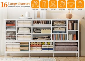 <span class=keywords><strong>Commode</strong></span> convertible <span class=keywords><strong>contemporaine</strong></span> en tissu blanc avec tiroirs, grande armoire, prises électriques et meuble TV pour chambre et salon - Product Image 6