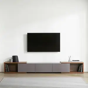 家用家具MDF木质不锈钢简易电视桌架木制廉价现代电视柜