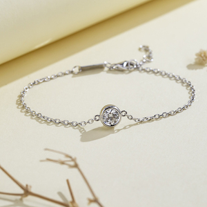 Bracelet MSR-680 en argent 925 plaqué or 18 carats avec sertissage clos et diamant de laboratoire taille brillant rond - Product Image 2