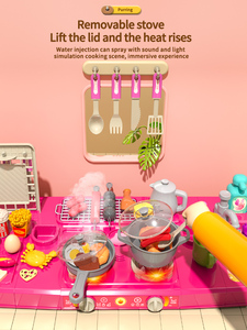 Jouet alimentaire en plastique rose <span class=keywords><strong>pour</strong></span> faire semblant de jouer, grands placards, mini-jouets de <span class=keywords><strong>cuisine</strong></span>, véritable ensemble de <span class=keywords><strong>cuisine</strong></span> <span class=keywords><strong>pour</strong></span> filles, enfants de <span class=keywords><strong>10</strong></span> <span class=keywords><strong>ans</strong></span> - Product Image 3