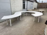 Mesa de Comedor de Madera de Estilo Rústico para Bodas, Banquetes, Hoteles, Uso en Exteriores y Parques, Diseño Moderno, Capacidad de 500 kg, Color Blanco