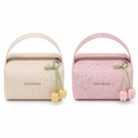 Pochette à cosmétiques personnalisée à clous, en tissu composite effet vieilli, avec poignée supérieure, trousse de toilette de voyage pour femmes