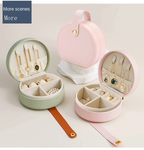 Leather Personalized Gift Bridesmaid Jewelry Storage Box for Necklaces <b>Rings</b> & Earrings-Portable - Product Image 6