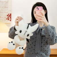Peluche Dragon Personnalisée en Gros, Jouet en Peluche Mignon, Poupée en Fourrure Noire, Cadeau d'Halloween, Jouets en Peluche Doux