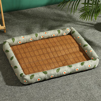 Tapis de lit carré rafraîchissant Guluu pour animaux de compagnie, écologique, motif uni, en tissu avec rembourrage en coton PP pour l'été
