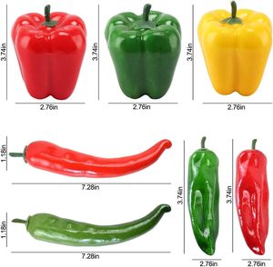 Pimientos Artificiales Realistas, Simulación de Vegetales, Coloridos, Rojos, Verdes, Amarillos, para Decoración del Hogar y Cocina - Product Image 2