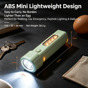 WOSEN 57g Ultra Lightweight EDC <b>LED</b> Flashlight Emergency Home For Outdoor Camping <b>Rechargeable</b> IP64 Waterproof COB ABS Torch - Product Image 4