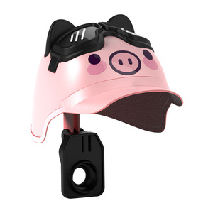 Cute Pig Helmet Phone Holder Plastic Sunshade For Electric Bike Bicycle Navigation Mount Front Placement - Product Image 3