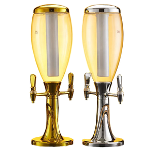 Torre de Vino de Doble Cabezal de Alta Calidad con Tubo de Hielo y Luz de Colores, Dispensador de Bebidas para Mostrador - Product Image 1