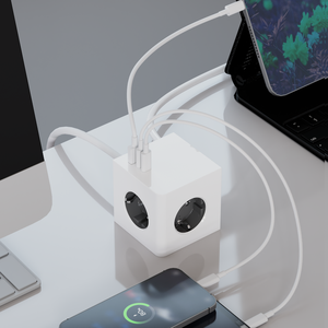 CE/KC <span class=keywords><strong>SUOMA</strong></span> Nouvelle Prise Électrique 16A EU avec 3 Prises CA, 1 Port USB-A et 2 Ports USB-C, Normes Européennes - Product Image 1