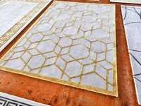 Tapis en viscose à poils longs et bouclés, tufté à la main en laine de Nouvelle-Zélande, design moderne, sur mesure, pour salon et chambre à coucher