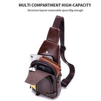 Sac pour homme en cuir de vachette de marque, sac de poitrine en cuir véritable, sac bandoulière décontracté pour homme, sac à bandoulière en cuir de vachette de première qualité, sac banane