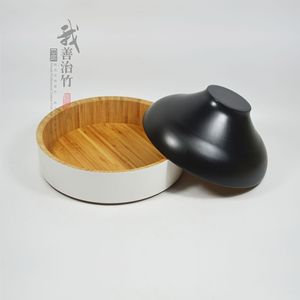 Bamboo Bowl JZW 09 Yellow Solid Color Home Use Storage Fruit Plate Salad Bowl Japanese Style Composite Bowl - Product Image 3